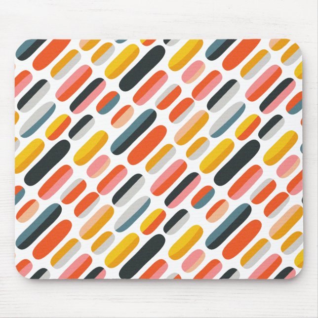 Mid Century Retro Geometric Abstract Pattern Mouse Pad (Front)
