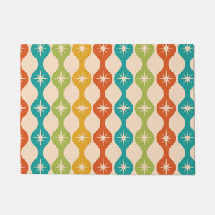 Mid Century Retro Starbursts on ogee pattern    Doormat