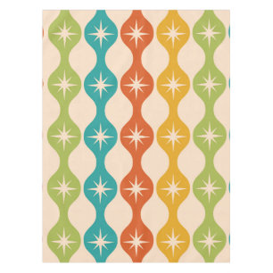 Mid Century Retro Starbursts on ogee pattern    Tablecloth