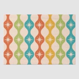 Mid Century Retro Starbursts on ogee pattern    Tissue Paper