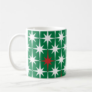 Mid-century Retro Vintage Christmas Stars Pattern Coffee Mug