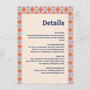 Mid Century Retro Wedding Enclosure Card