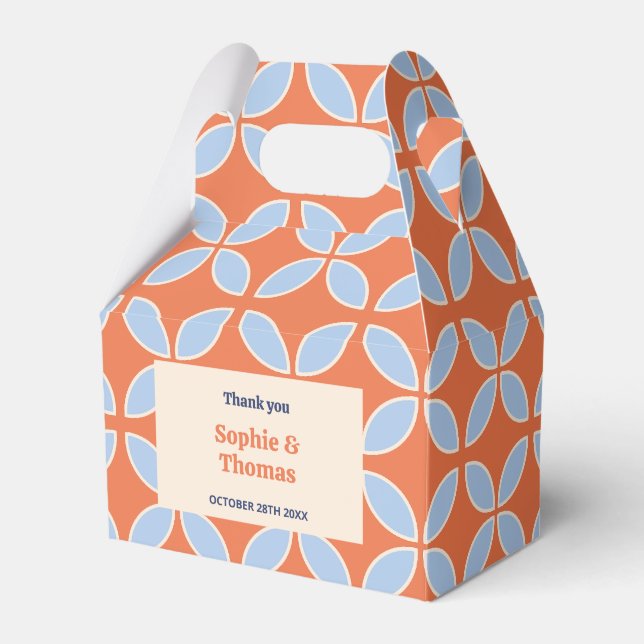 Mid Century Retro Wedding Favour Box (Front Side)