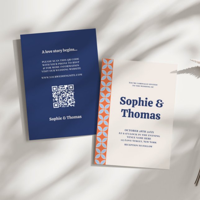 Mid Century Retro Wedding Invitation (Retro Mid Century Wedding Invitation)