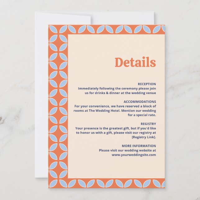 Mid Century Retro Wedding Invitation (Front)