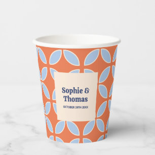 Mid Century Retro Wedding Paper Cups
