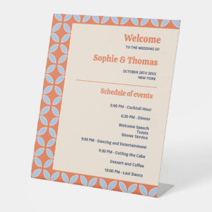 Mid Century Retro Wedding Pedestal Sign