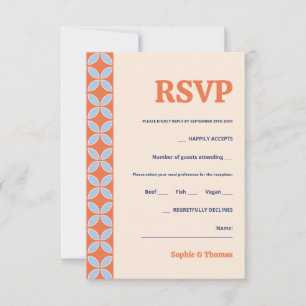 Mid Century Retro Wedding RSVP Card