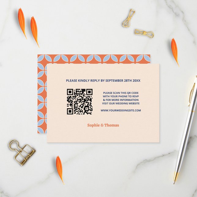 Mid Century Retro Wedding RSVP Card (Creator Uploaded)