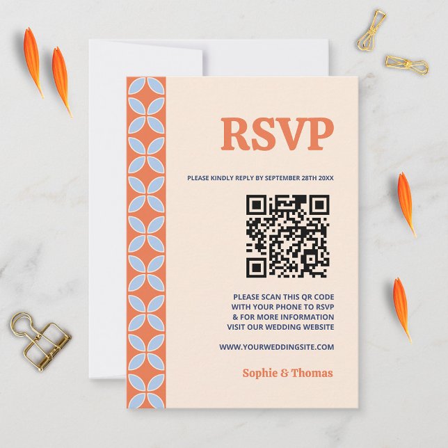 Mid Century Retro Wedding RSVP Card (Creator Uploaded)