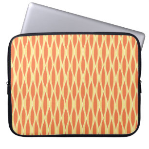 Mid-Century Ribbon Print - orange and yellow Laptop Sleeve