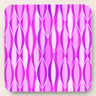 Mid-Century Ribbon Print - orchid and violet Coaster