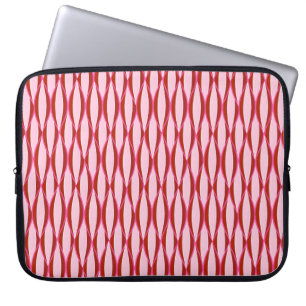 Mid-Century Ribbon Print - pink and burgundy Laptop Sleeve