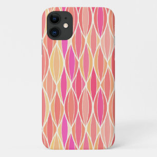 Mid-Century Ribbon Print - pink, coral and gold Case-Mate iPhone Case