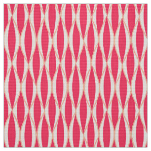 Mid-Century Ribbon Print - shades of coral Fabric