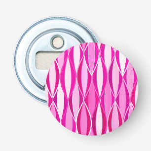 Mid-Century Ribbon Print - shades of fuchsia pink Bottle Opener