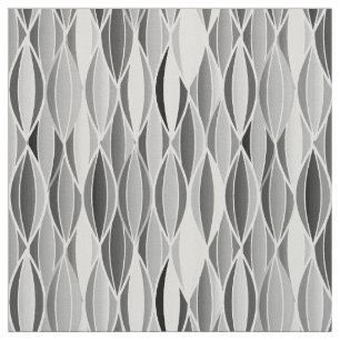 Mid-Century Ribbon Print - shades of grey / grey Fabric