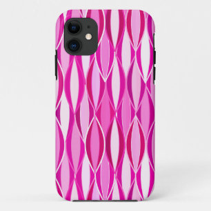 Mid-Century Ribbon Print - shades of magenta pink Case-Mate iPhone Case