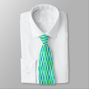 Mid-Century Ribbon Print - turquoise and lime Tie