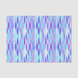 Mid-Century Ribbon Print - violet and aqua Tissue Paper