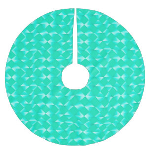 Mid-Century Satin Diamonds - robin's egg blue Brushed Polyester Tree Skirt