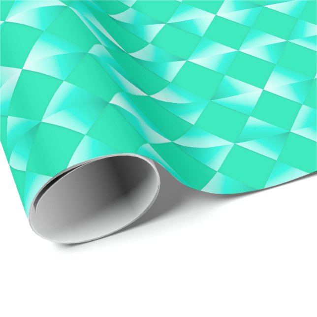 Mid-Century Satin Diamonds - robin's egg blue Wrapping Paper (Roll Corner)