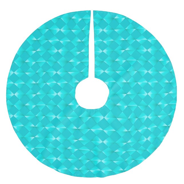 Mid-Century Satin Diamonds - turquoise & aqua Brushed Polyester Tree Skirt (Front)