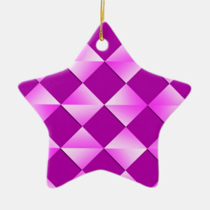 Mid-Century Satin Diamonds - violet and purple Ceramic Tree Decoration