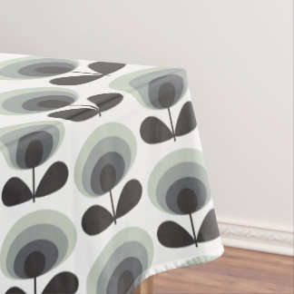 Mid Century Scandinavian Modern Retro Flower Bloom Tablecloth