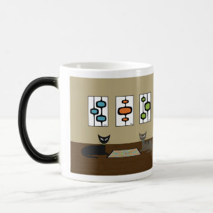 Mid Century Scrabble Cats Magic Mug