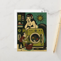 Mid Century Sea Siren Laundry Day