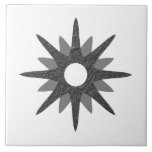 Mid-Century Single Silver Starburst | Large Tile<br><div class="desc">Mid-century modern inspired design featuring a single vintage retro silver starburst on a white background. Simple, clean modern design. Create your own custom tile by uploading a new image, or use the "message" button to contact the designer for help. To create your own design: 1. Select personalise this template. 2....</div>