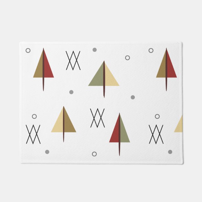 Mid Century Snowy Forest Doormat (Front)