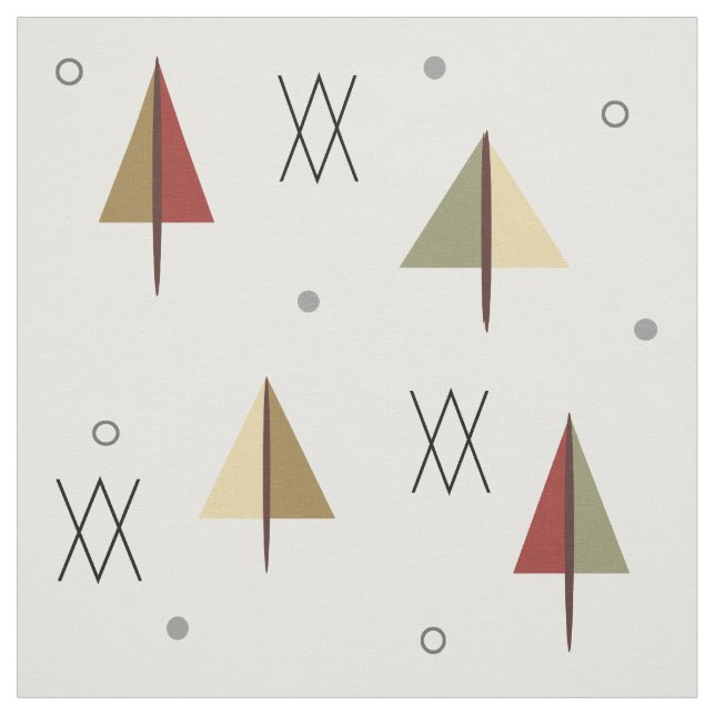 Mid Century Snowy Forest Fabric (Swatch)