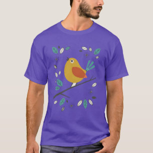 Mid-Century Songbird and Leaves Tee