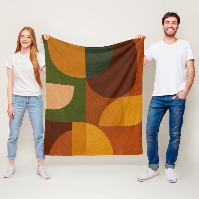 Mid-Century Soul Pattern Fleece Blanket (In Situ)