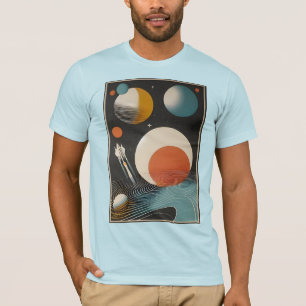 Mid Century Space Age Art Galaxy Waves T-Shirt
