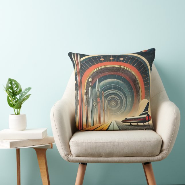 Mid Century Space Age Art Wormhole Port Cushion (Chair)