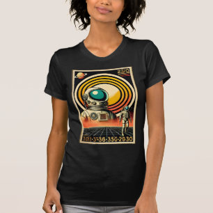 Mid Century Space Age Astronaut Landing Art T-Shirt