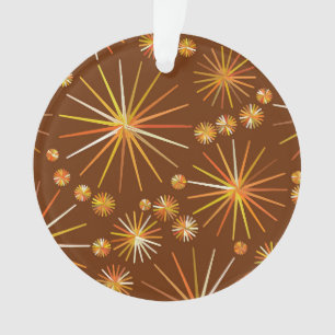 Mid Century Sputnik pattern, Chocolate Brown Ornament