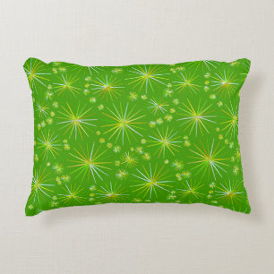 Mid Century Sputnik pattern, Olive Green Decorative Cushion