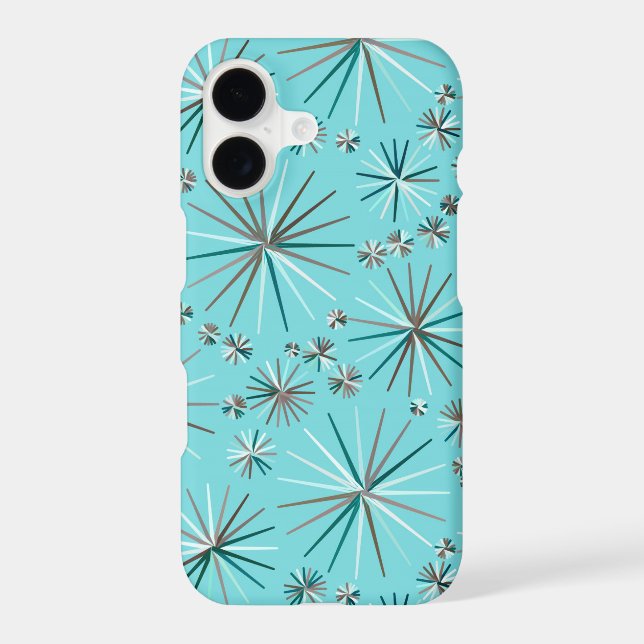 Mid Century Sputnik pattern, Robin's Egg Blue (Back)