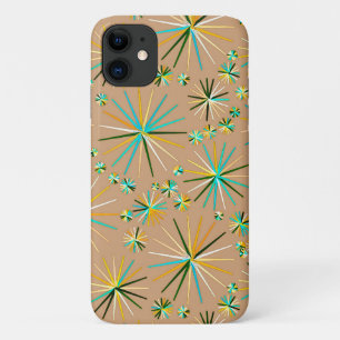 Mid Century Sputnik pattern, Taupe Tan iPhone 11 Case