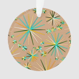 Mid Century Sputnik pattern, Taupe Tan Ornament