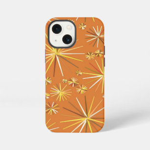 Mid Century Sputnik pattern, Terracotta iPhone 13 Mini Case