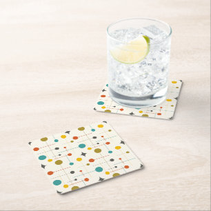 Mid Century  Square Paper Coaster