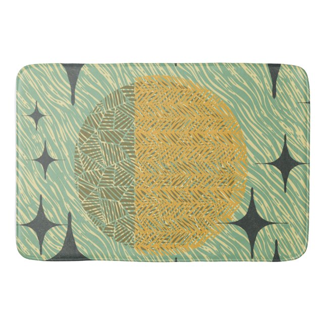 Mid Century Starburst Geometric Design Bath Mat (Front)
