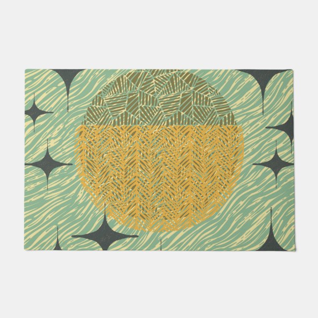 Mid Century Starburst Geometric Design Doormat (Front)