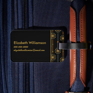 Mid Century Starburst Stripe Custom Colours SVG Luggage Tag
