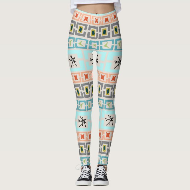 Mid-Century Stripes  Leggings (Front)
